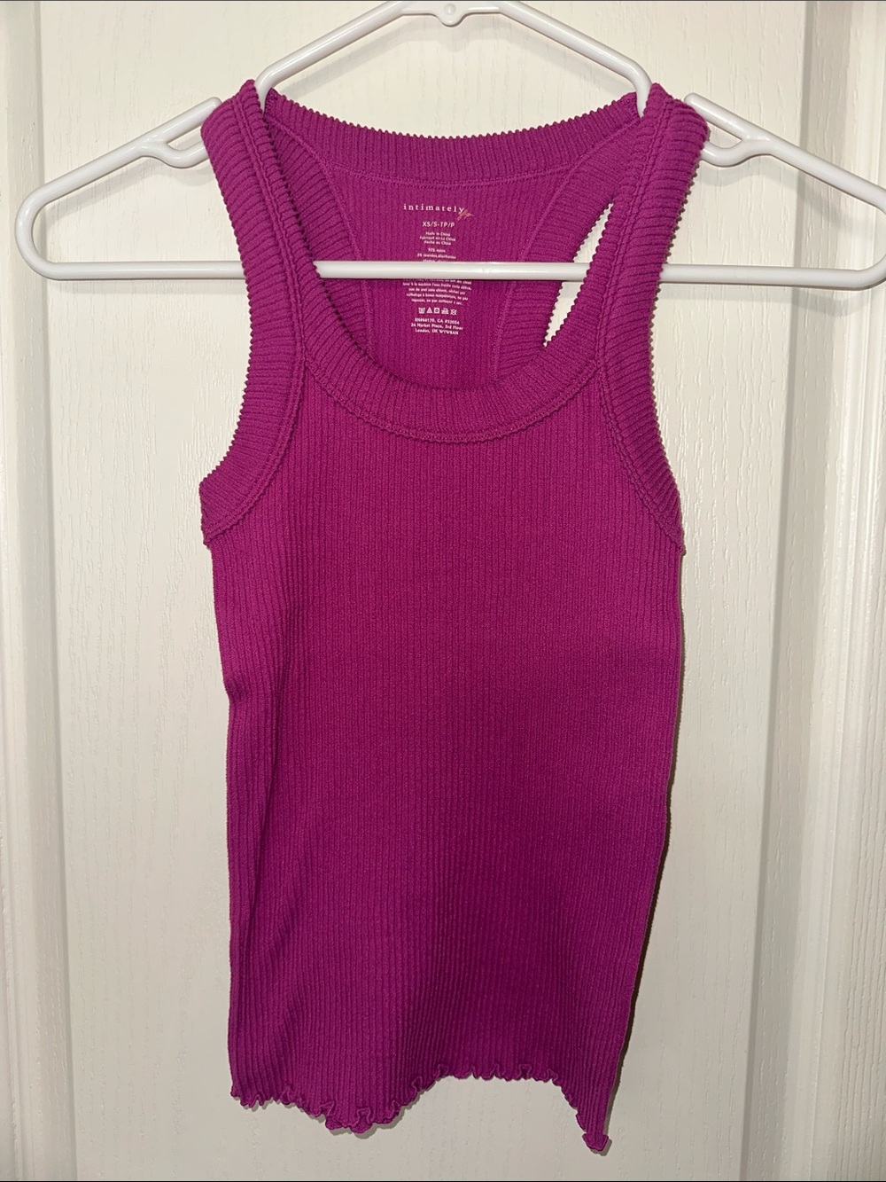 Free People Ribbed Racerback Tank - Magenta